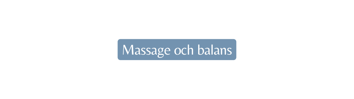 Massage och balans